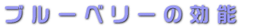 ブルーベリーの効能